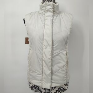 BONGO Women's White Quilted Fleece Lined Puffer Vest Size Small